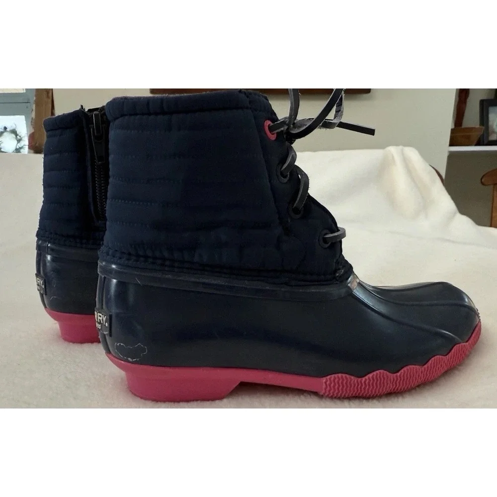 Sperry Rain Boots Waterproof Girls 13M Port Navy Round Toe Outdoor Fall Raingear